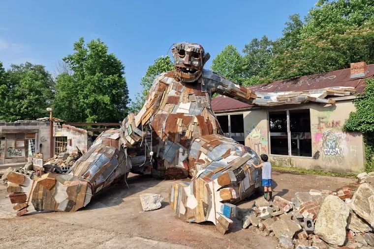 Thomas Dambo's latest art installation features a 20-foot troll made of entirely recycled material. The troll's name is "Big Rusty" and is in Hainesport, N.J.