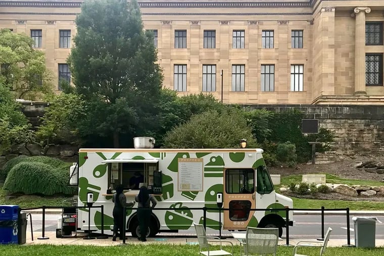Prepped, the food truck run by Constellation Culinary Group, is parked outside the north side of the Art Museum.