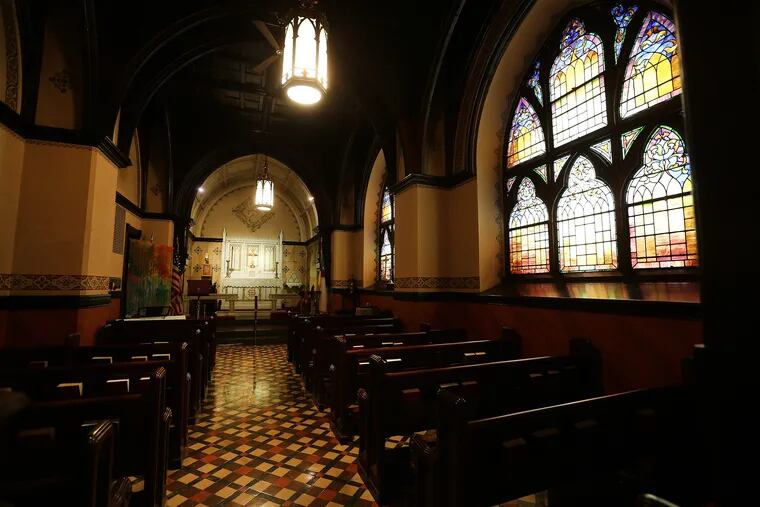 A chapel inside the threatened St. Mark & John Episcopal Church in Jim Thorpe, Pa.