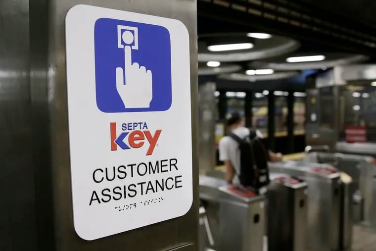Folks can get help with SEPTA key cards by pushing a button at the 11th Street Station. Some elements of SEPTA's latest fare changes kick in Wednesday.