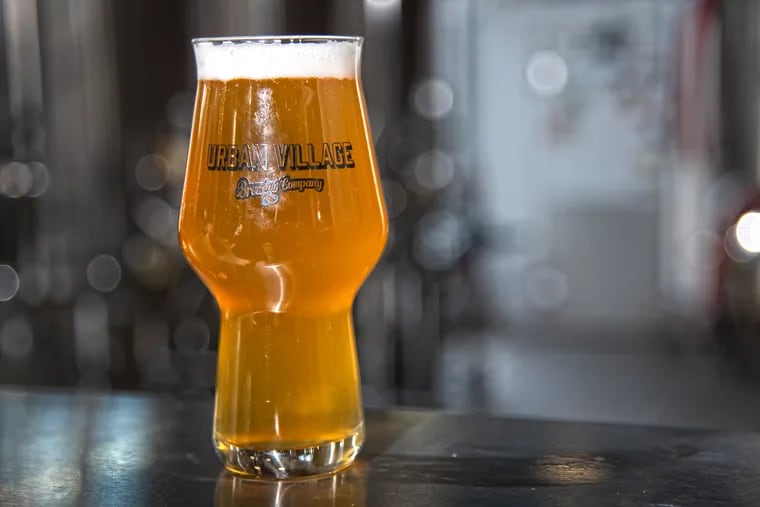 A pilsner beer from Urban Village Brewing at 1001 N. Second St.