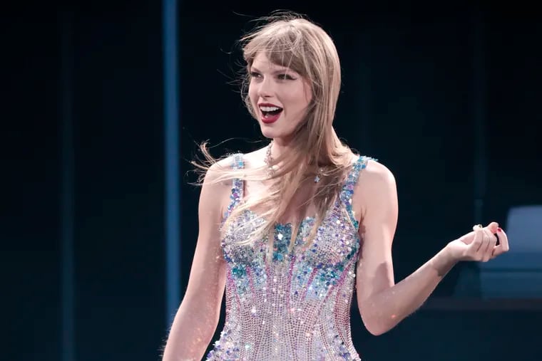 Taylor Swift performs during the first of three "Eras Tour" performances at Lincoln Financial Field on May 12. A new economics workshop at the University of Delaware is using Swift-centric data sets to teach data analytics.