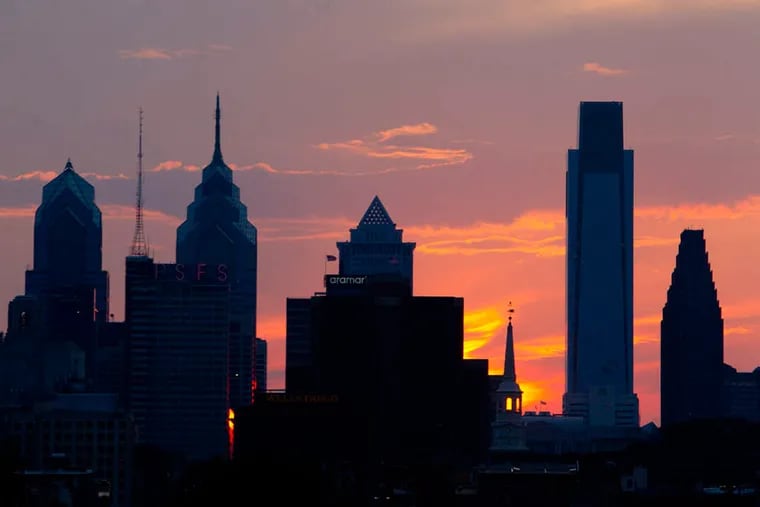 The Philadelphia skyline on Aug. 30, 2015.