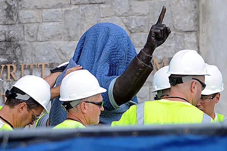 Funny how nobody talks much anymore about Joe Paterno's statue. Now, almost a year after Paterno's death, it is melting away rapidly, like the last vestiges of a snowfall in spring. (Christopher Weddle/AP file photo)