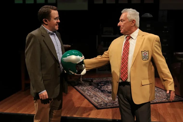Matt Pfeiffer (left) and Tom Teti in Ray Didinger's "Tommy and Me," through Aug. 26 at the Media Theatre.
