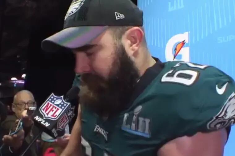 Eagles center Jason Kelce getting in touch with his sensitive side.