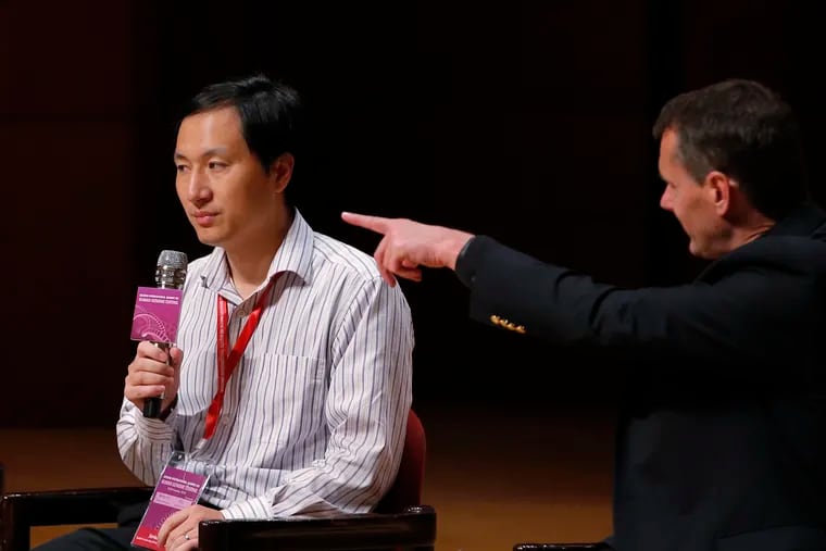 He Jiankui, a Chinese researcher, speaks during the Human Genome Editing Conference in Hong Kong Nov. 28. He made his first public comments about his claim to have helped make the world's first gene-edited babies.