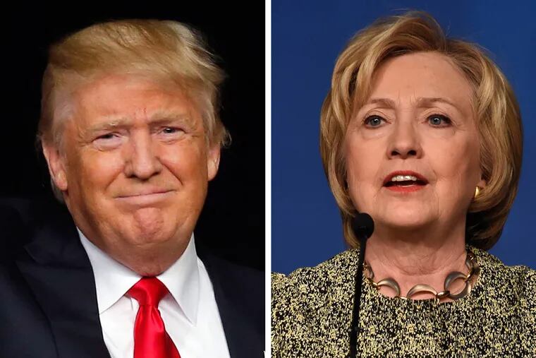 Republican presidential candidate Donald Trump, left, and Democratic presidential candidate Hillary Clinton, right.