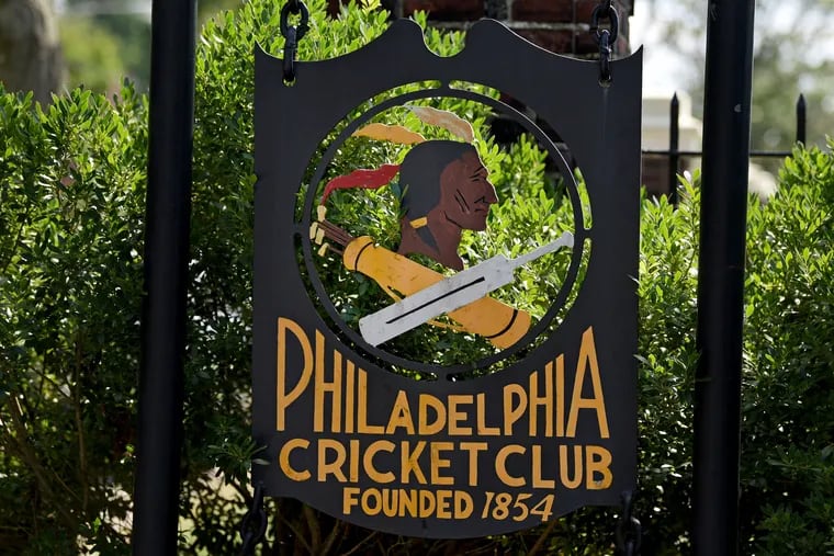 The Philadelphia Cricket Club main entrance.  Neighboring St. Martin-in-the-Fields Episcopal Churchin Chestnut Hill wants the 166-year-old club to retire its American Indian head logo.  “For a club founded for white Protestant elites during the height of the genocide against Native peoples to continue with this logo is to deny our horrific past,” the church vestry wrote in a letter to club leaders.
