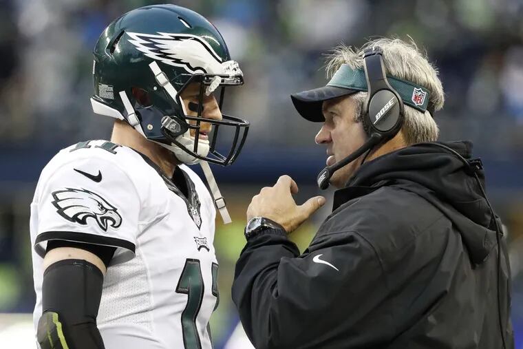 Coach Doug Pederson is not worried about rookie quarterback Carson Wentz's recent struggles.