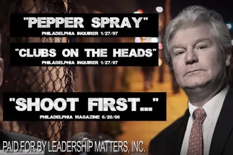 Leadership Matters Inc. aired this ad one time before the May 2015 Democratic primary for mayor, accusing then-candidate Jim Kenney and John Dougherty (pictured) of being in favor of police brutality.