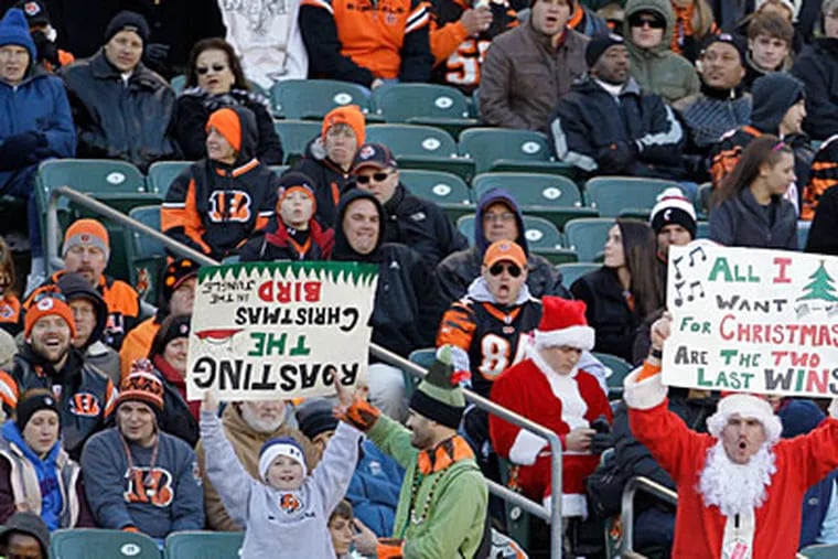 The Bengals could qualify for the playoffs, but their stadium has been one-third empty for most games this season. (AP)