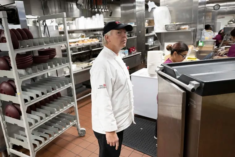 Chef Jeff Klova supervises the kitchen at Temple University Hospital, where heart patients can pick one of three meal options: a regular cardio diet, a plant-based diet, or a Mediterranean diet, along with resources and education for sticking with those choices after they go home.