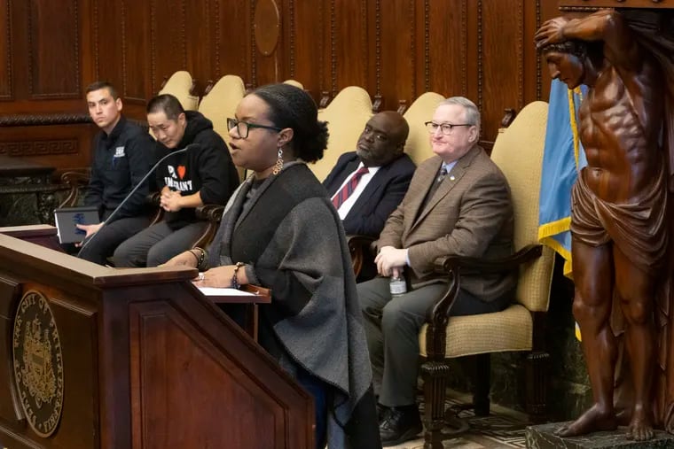 Amy Eusebio, Executive Director, Office of Immigrant Affairs (OIA) addressing the media during a press conference November 16, 2022. The OIA has been instrumental in organizing informational webinars with community organizations about the new humanitarian parole program for Haitians.