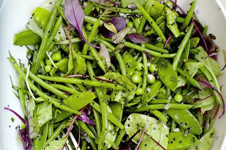 Green bean salad with mustard seed and tarragon.