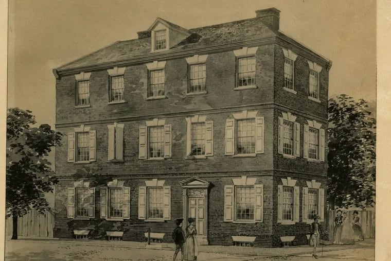 An undated print of the Graff house at Seventh and Market Streets.