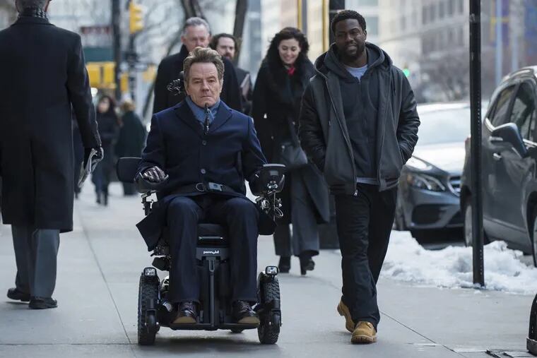 Bryan Cranston (left) and Kevin Hart star in a remake of the French film &quot;The Intouchables,&quot; which filmed in Philadelphia and at Sun Center Studios in Aston, Delaware County earlier this year.