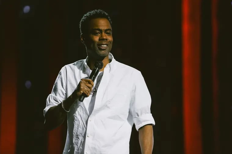 Chris Rock during his Netflix special "Selective Outrage" on Saturday at Baltimore's Hippodrome Theatre.