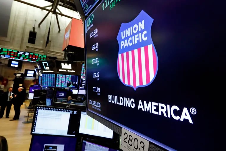 The logo for Union Pacific appears above a trading post on the floor of the New York Stock Exchange. Democrats love to portray themselves as the party of working people over Wall Street. But after nearly a century, the boast is wearing thin, writes Kyle Sammin.