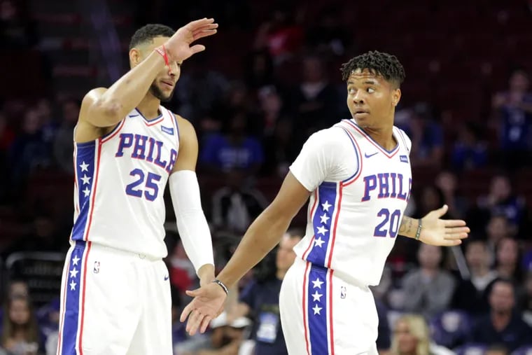 Ben Simmons (left) and Markelle Fultz are not effective when they're on the court together.