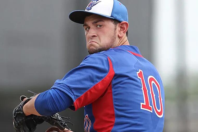Washington Township's Mark Scarpa pitched seven shutout innings
to help his team beat Cherokee 5-0 and win the Olympic American title. (Michael Bryant/Staff Photographer)