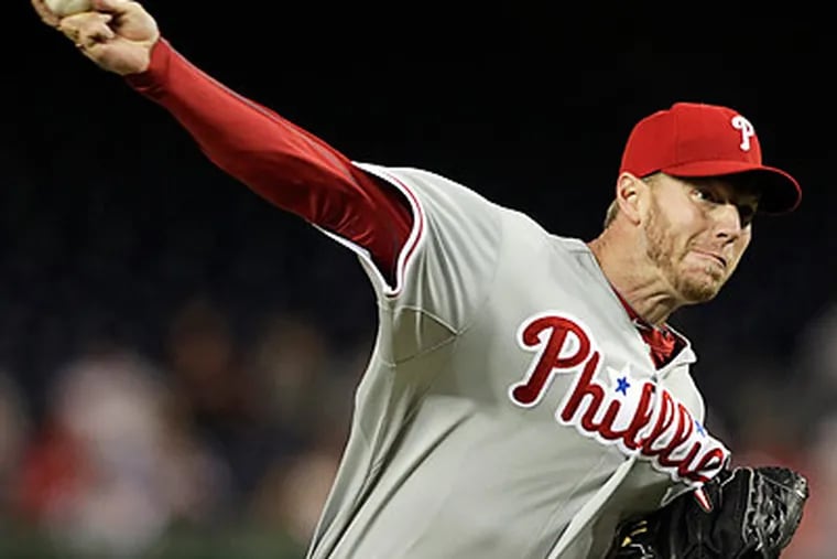 Roy Halladay struck out nine batters in the Phillies' win over the Nationals. (Manuel Balce Ceneta/AP)