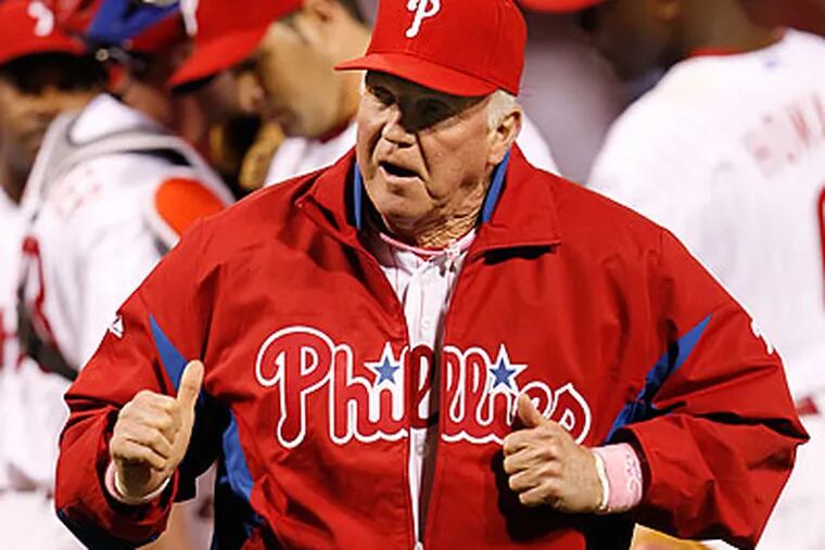 Phillies manager Charlie Manuel and Philadelphia-born boxing star Bernard Hopkins are fans of each other. (Ron Cortes/Staff file photo)