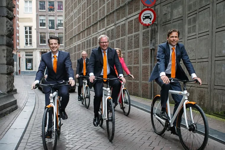 Amsterdam is extremely bike-friendly. This can’t be said for Philly. (Jasper Juinen/Bloomberg)