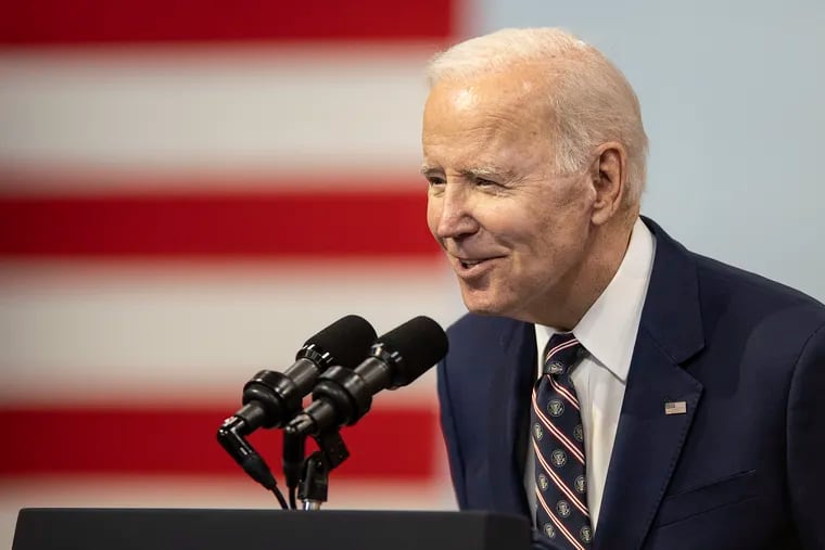 President Joe Biden unveils his budget proposal at the Finishing Trades Institute in Northeast Philadelphia on March 9, 2023.