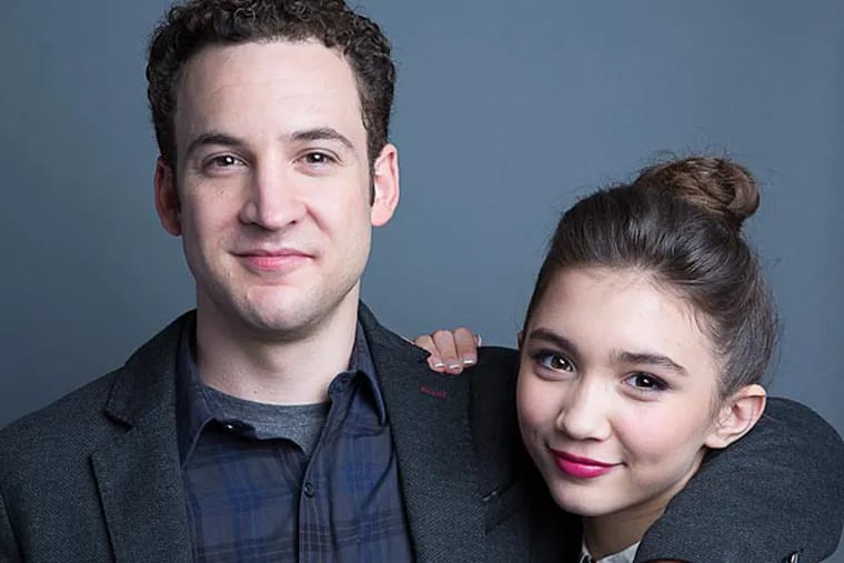 Actors Ben Savage, left, and Rowan Blanchard, from the upcoming Disney Channel series "Girl Meets World" pose for a portrait, on Monday, June 23, 2014 in New York. The series, premiering on June 27, is a sequel to the 1990s series, "Boy Meets World." (Photo by Amy Sussman/Invision/AP)