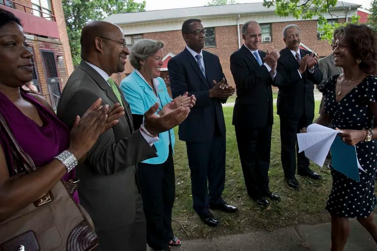 Jemine Bryon told politicians and community residents that the message of the &quot;Choice Neighborhoods&quot; grant is that &quot;no child should have her future determined by her zip code.&quot; Officials also credited area tenant Donna Richardson, who helped secure the grant. Temple will create educational programs for area children.