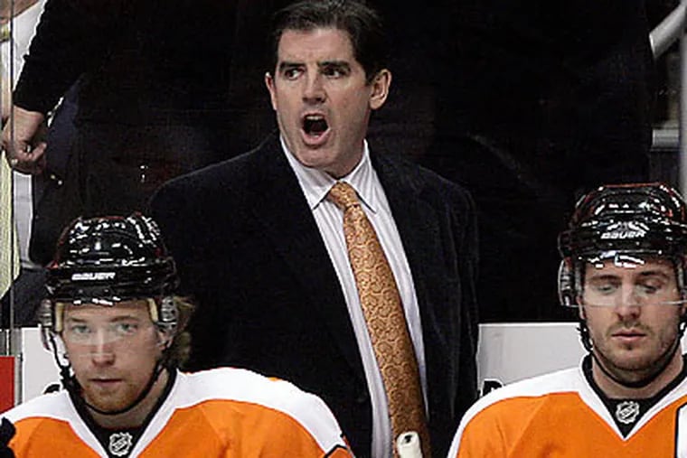 "We didn't do very well last time we had a break,'' Flyers coach Peter Laviolette said yesterday. (Yong Kim/Staff file photo)