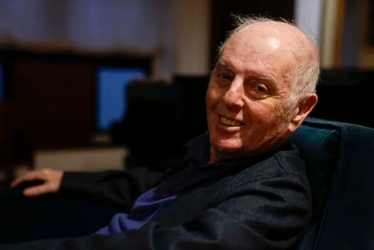 Argentine-born pianist and conductor Daniel Barenboim poses during an interview with The Associated Press, at La Scala theatre in Milan, Italy, Tuesday, Feb. 14, 2023. (AP Photo/Luca Bruno)