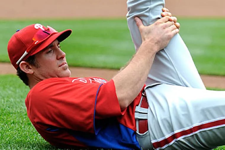 "Right now I'm in the good zone," Chase Utley said of his pain threshold Wednesday. (Richard Lipski/AP)