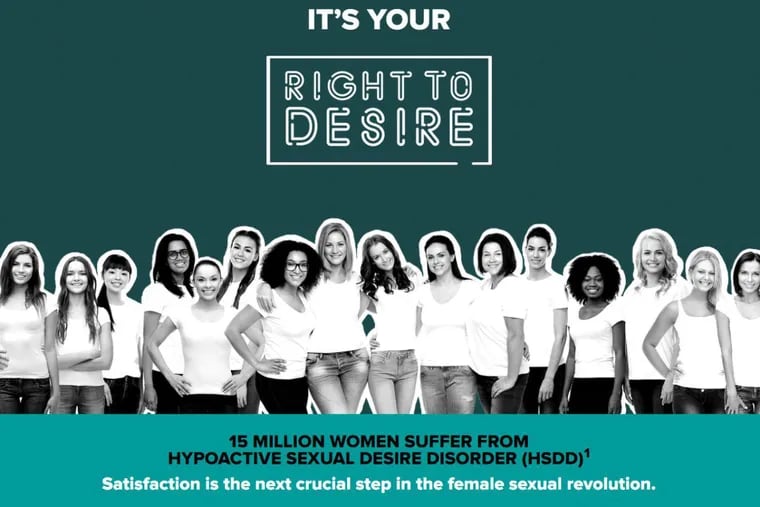 Screenshot from the Addyi "Right to Desire" social media campaign.
