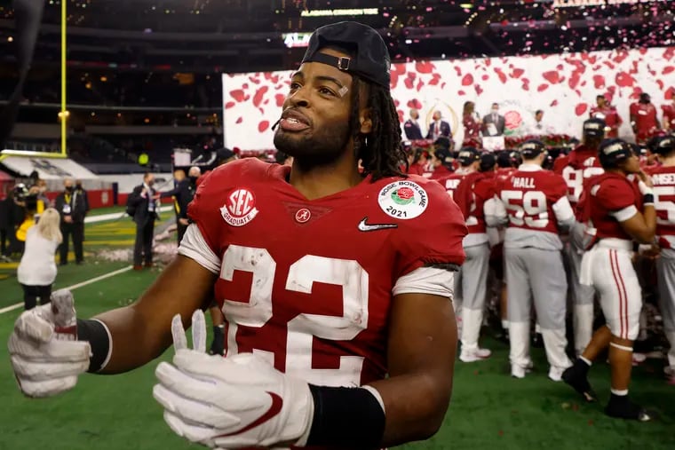 Alabama running back Najee Harris would make a nice addition to Eagles coach Nick Sirianni's offense.