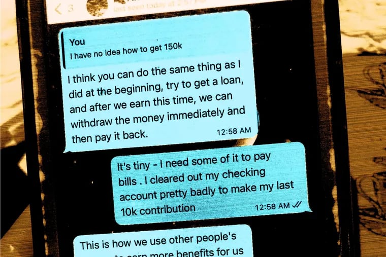 A screenshot of Shreya Datta's conversation with her scammer.