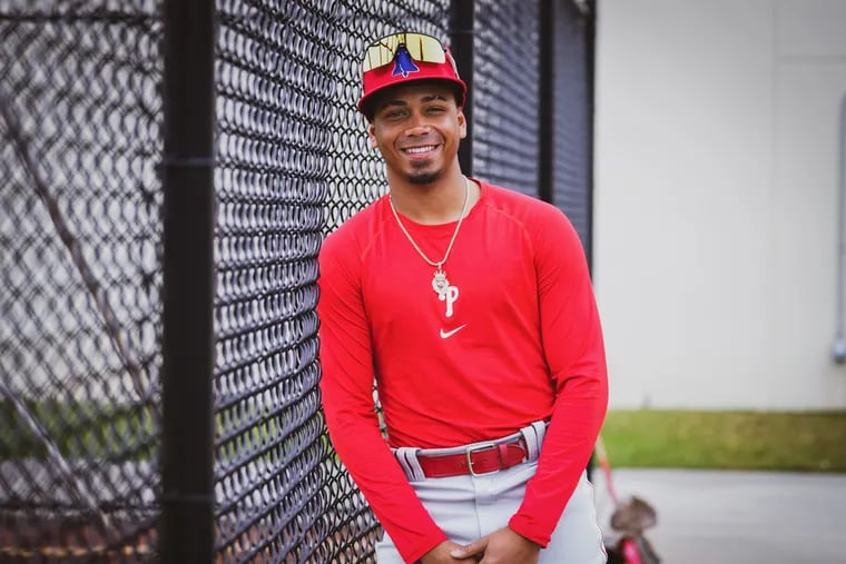 Shortstop prospect Starlyn Caba, 18, is at his first Phillies spring training in Clearwater, Fla.