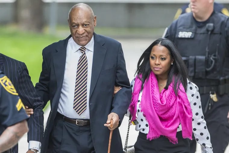 Bill Cosby heads to the Montgomery County Courthouse last month with Keisha Knight Pulliam, who played daughter Rudy on “The Cosby Show.”