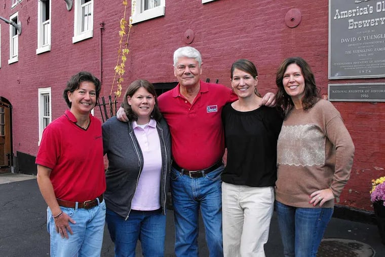 Richard "Dick" Yuengling, fifth-generation owner-operator, with daughters (from left) Jennifer, Sheryl, Wendy, and Debbie. Now, he envisions roles for a seventh generation of Yuenglings.
