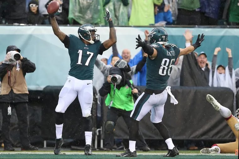 Alshon Jeffery, left, took a risk signing with the Eagles.