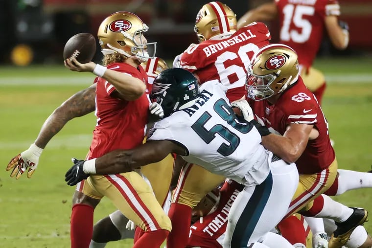 Eagles defensive end Genard Avery had a big game Sunday night against the 49ers.
