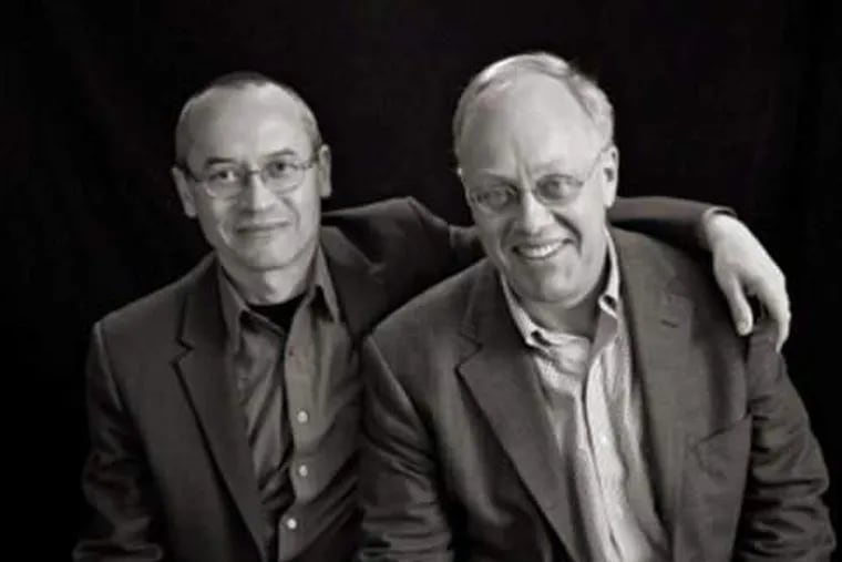 Writer Chris Hedges, right, and illustrator Joe Sacco  tell human stories from downtrodden places and advocate an overhaul of the nation's capitalist economic system. DON J. USNER