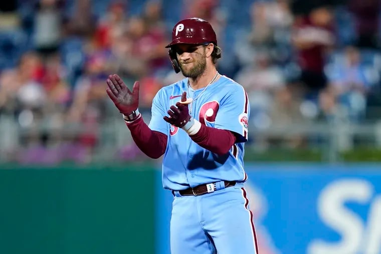 Bryce Harper is stumping for a free-agent slugger to join him in the Phillies lineup this season.