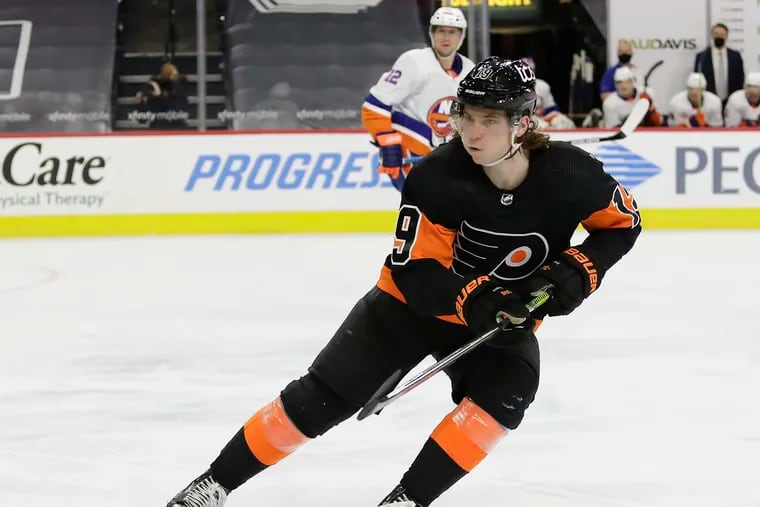 The Flyers' Nolan Patrick is expected to shift from center to right wing for Wednesday's game against the Rangers at the Wells Fargo Center