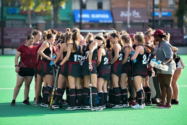 The Temple field hockey team, 2-16 last season but 2-0 to start the season under a new coach, lost to Kent State Friday, dropping to 2-1. But the Maine game turned into a big-time matchup, until they were all told to stop playing. Photo courtesy of Temple Athletics
