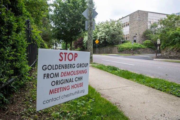 A City Council bill would institute development controls around East Mermaid Lane in Chestnut Hill. The bill was sparked by a large apartment proposal by the Goldberg Group in 2021.