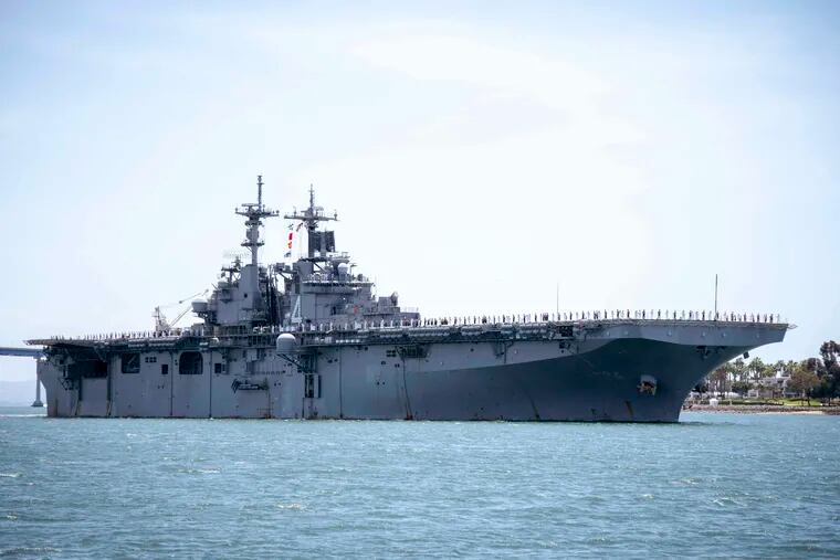 The amphibious assault ship USS Boxer (LHD 4) in May 2019.