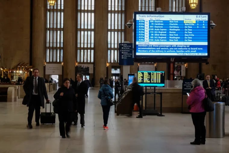 New schedule board is not in operation at 30th Street Station.