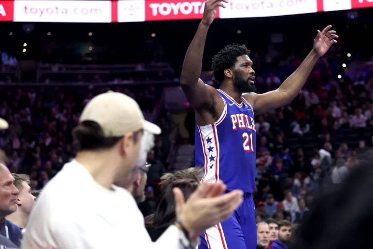 Sixers center Joel Embiid scored 31 points and added 15 rebounds and 10 assists in a rout of Chicago on Tuesday at the Wells Fargo Center.